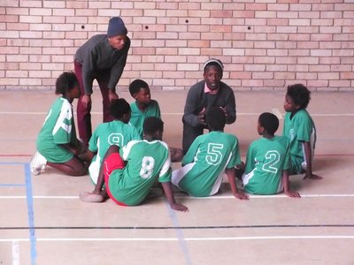 Lifa and Odwa coaching our girls team